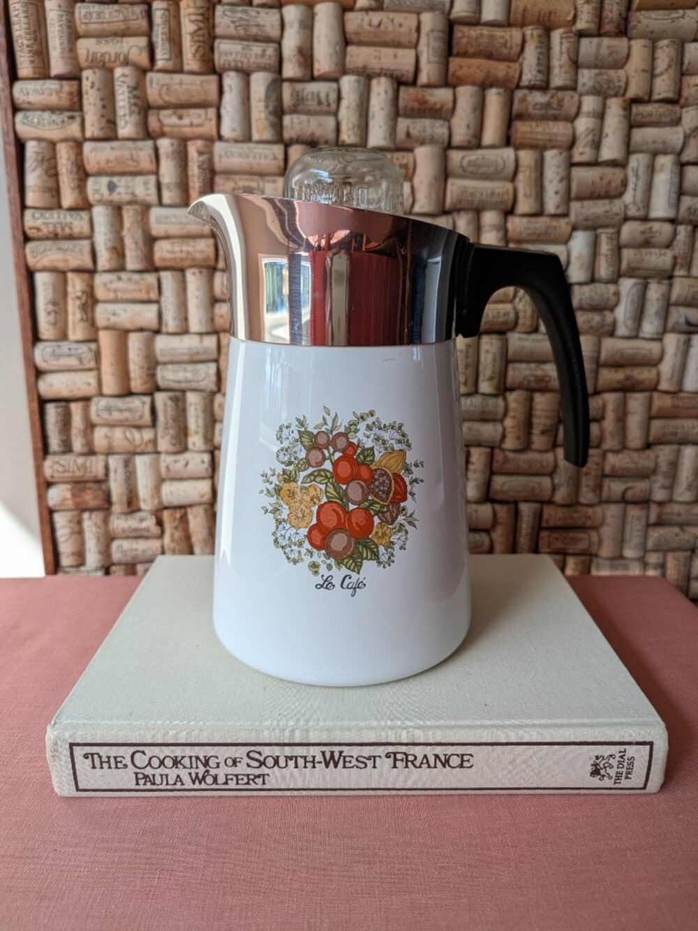 CorningWare Spice of Life Le Café P‑146 Percolator Coffee Pot with Basket & Lid